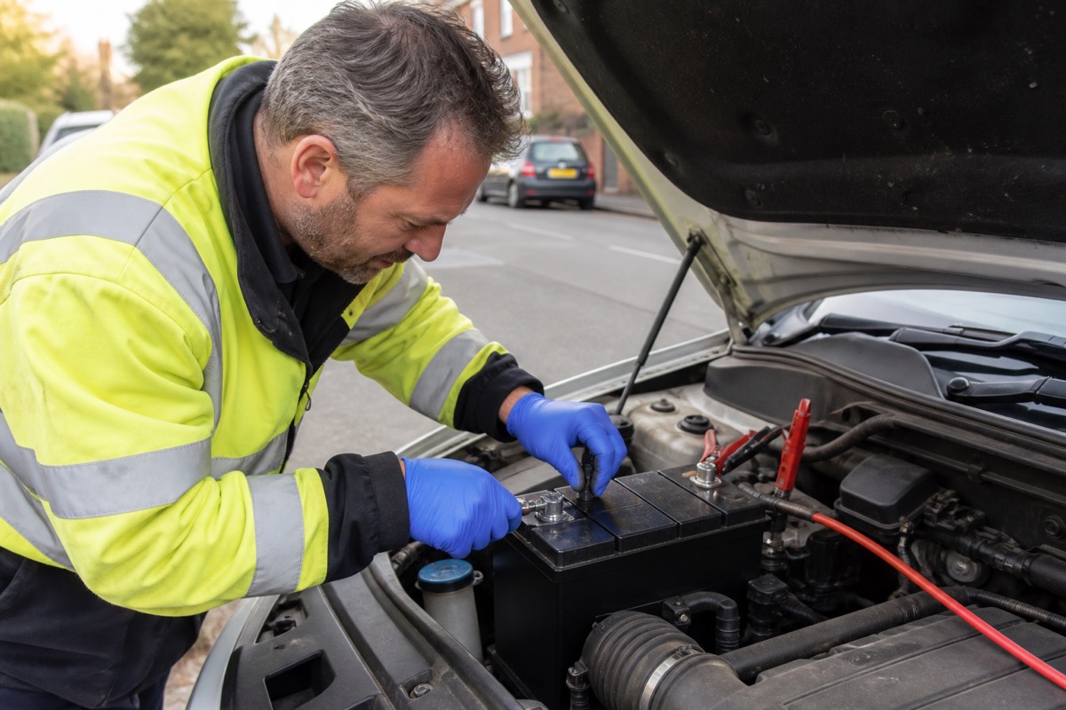 Replacing a car battery after a jump start